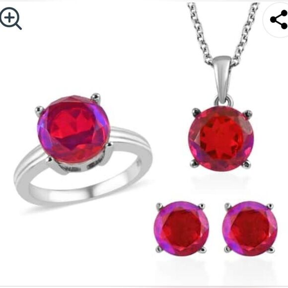 Volcanic Quartz Ring, Earrings and Pendant Necklace - Picture 3 of 16